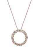 Bloomingdale's Diamond Circle Pendant Necklace In 14k Rose Gold, 0.30 Ct. T.w. - 100% Exclusive