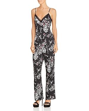 Guess Sleeveless Floral-print Jumpsuit