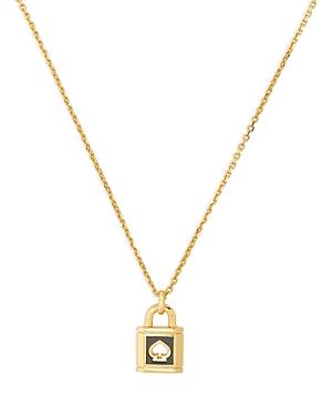 Kate Spade New York Lock And Spade Padlock Mini Pendant Necklace, 16-19