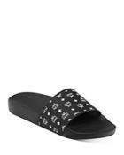 Mcm Women's Monogram Logo Print Slide Sandals