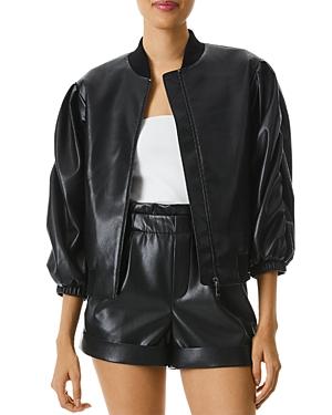 Alice And Olivia Jax Faux Leather Bomber Jacket