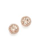 Bloomingdale's Morganite & Diamond Halo Stud Earrings In 14k Rose Gold - 100% Exclusive
