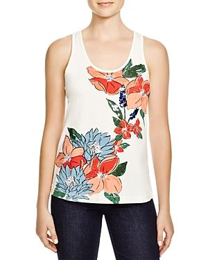 Tory Burch Sequined Floral Print Tank