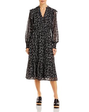Aqua Printed Long Sleeve Midi Dress - 100% Exclusive