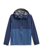 Vineyard Vines Nylon Blend Color Blocked Packable Hooded Rain Shell Jacket
