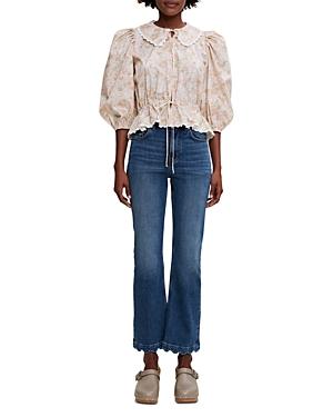 Maje Citi Cotton Printed Blouse