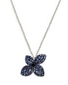 Pasquale Bruni 18k White Gold Petit Garden Blue Sapphire Flower Pendant Necklace, 17