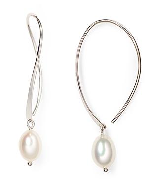 Sterling Silver And Cultured Freshwater Pearl Sweep Drop Earrings, 5mm - 100% Exclusive