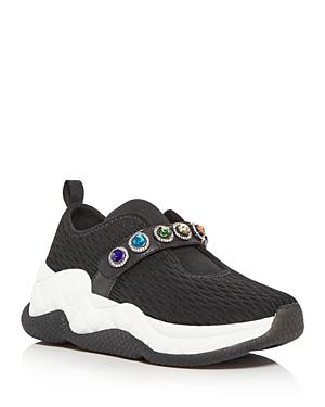 Kurt Geiger London Women's Knit Jewel Hidden Wedge Sneakers