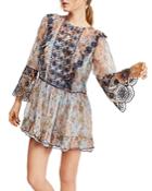 Free People Country Roads Embroidered Mini Dress