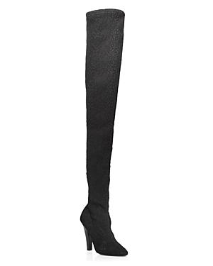 Saint Laurent Women's Nero Almond Toe Over-the-knee High Heel Boots