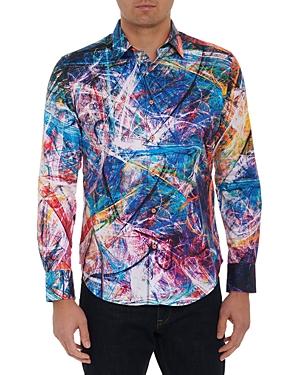 Robert Graham Erosion Classic Fit Stretch Paint Stroke Shirt