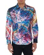 Robert Graham Erosion Classic Fit Stretch Paint Stroke Shirt