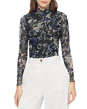 Ted Baker Rechel Printed Mesh Turtleneck