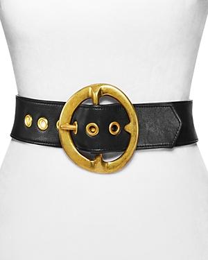 Sergio Hudson Signature Buckle Leather Belt
