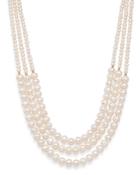 Bloomingdale's Cultured Freshwater Pearl Three-strand Necklace In 14k Yellow Gold - 100% Exclusive