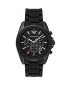 Emporio Armani Black Stainless Steel Bracelet Watch, 44mm
