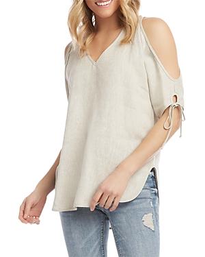 Karen Kane Cold Shoulder Tie Sleeve Top