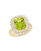 Bloomingdale's Peridot & Diamond Statement Ring In 14k Yellow Gold - 100% Exclusive