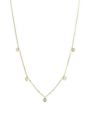 Aqua Sterling Thin Chain Circle Drop Necklace, 16 - 100% Exclusive