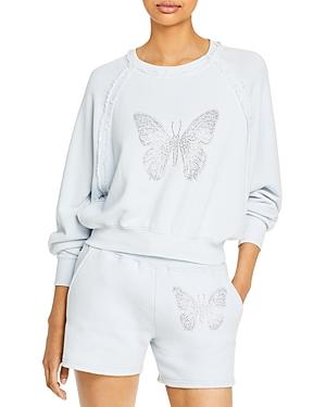 Vintage Havana Rhinestone Butterfly Terry Sweatshirt