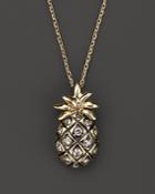 Brown Diamond Pineapple Pendant Necklace In 14k Yellow Gold, .20 Ct. T.w.