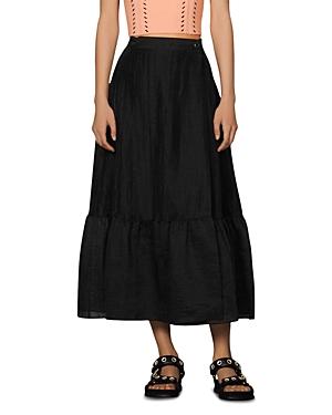 Sandro Eleah Flared Midi Skirt