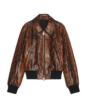 Ami Leather Snake Embossed Jacket