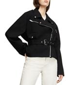 The Kooples Cropped Biker Style Jacket