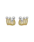 Hueb 18k Yellow Gold Spectrum Diamond And Cultured Freshwater Pearl Earrings