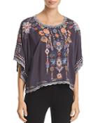 Johnny Was Caspian Embroidered Dolman-sleeve Top