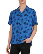 The Kooples Abstract Leaves Slim Fit Polo Shirt