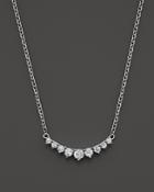 Diamond 9 Stone Necklace In 14k White Gold, 1.0 Ct. T.w.