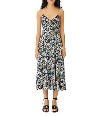 Maje Rimony Strappy Printed Maxi Dress
