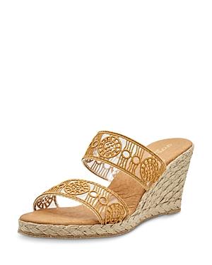 Andre Assous Women's Anja Decorated Double Strap Espadrille Wedge Sandals