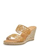 Andre Assous Women's Anja Decorated Double Strap Espadrille Wedge Sandals
