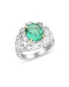 Bloomingdale's Emerald & Diamond Ring In 18k White Gold And 18k Yellow Gold - 100% Exclusive