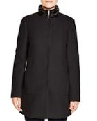 Calvin Klein Wool-blend Coat With Puffer Inset