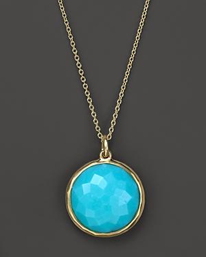 Ippolita 18k Lollipop Medium Round Pendant Necklace In Turquoise, 16-18