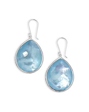 Ippolita Sterling Silver Wonderland Mother Of Pearl & Rock Crystal Skylight Doublet Large Pear Drop Earrings