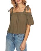 1.state Knotted Cold-shoulder Blouse