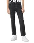 The Kooples Straight Raw Stretch Jeans In Black