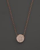 Kc Designs Diamond Pave Disc Pendant Necklace In 14k Rose Gold, 17.5