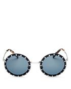 Valentino Embellished Round Sunglasses, 53mm