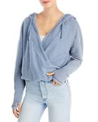 Free People Cotton Criss Crossed Sweatshirt