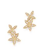 Kc Designs 14k Yellow Gold Diamond Double Flower Stud Earrings