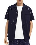 Scotch & Soda Seahorse Print Slim Fit Camp Shirt