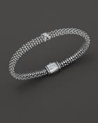 Lagos X Collection Sterling Silver 6mm Rope Bracelet With Diamonds