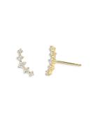 Zoe Lev 14k Yellow Gold Diamond Cluster Stud Earrings