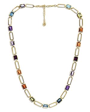 Bloomingdale's Multi Gemstone Paperclip Link Statement Necklace In 14k Yellow Gold, 16-18 - 100% Exclusive